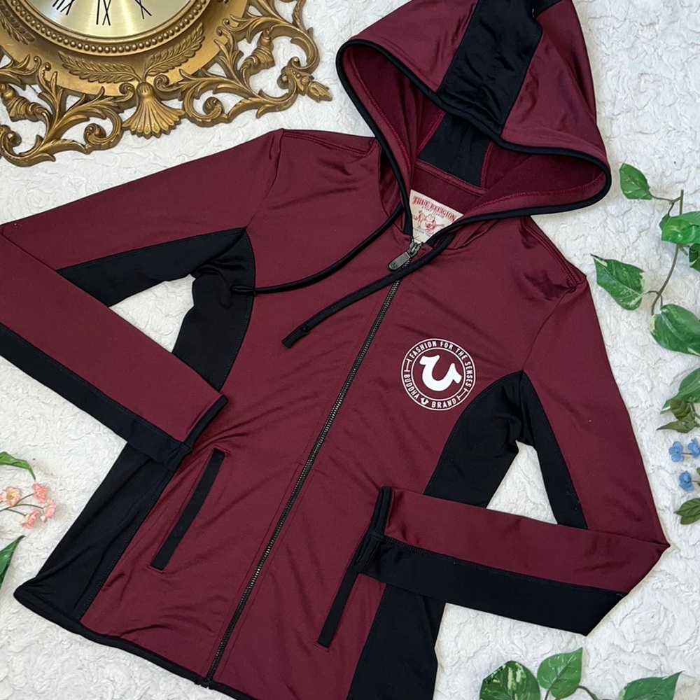 Burgundy True Religion Hoodie